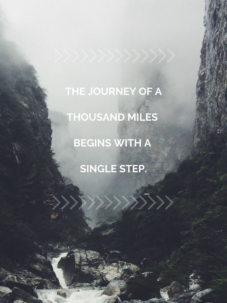 “The journey of a thousand miles begins with a single step.” – Lao Tzu